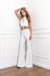 OFF WHITE BANDAGE TOP BRAIDED DETAILS JUMPSUIT